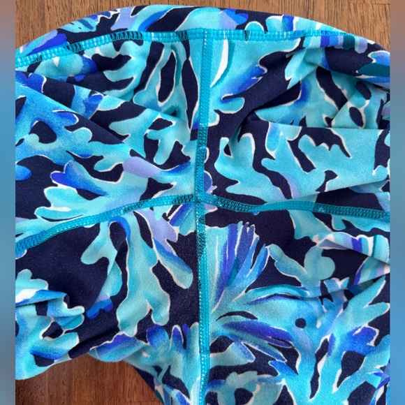 Lilly Pulitzer Luxletic Weekender Midi Leggings SZ S Bright Navy In Too Deep - Picture 10 of 15